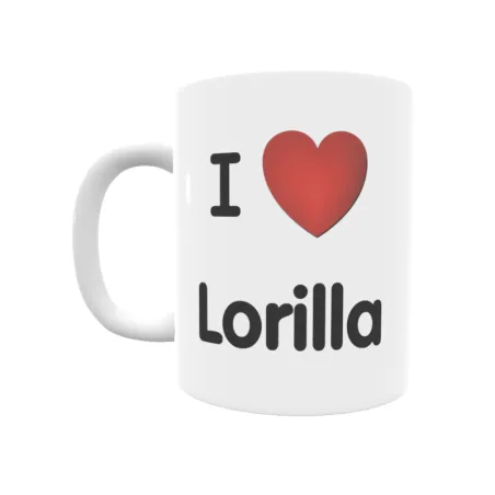 Taza - I ❤ Lorilla Regalo original y funcional. Taza personalizada de tu localidad.