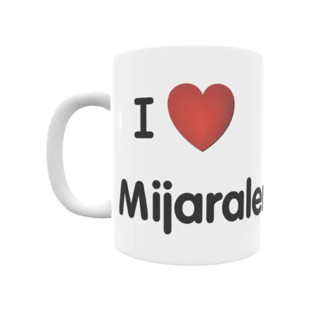 Taza - I ❤ Mijaralengua Regalo original y funcional. Taza personalizada de tu localidad.