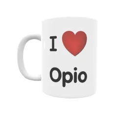 Taza - I ❤ Opio Regalo original y funcional. Taza personalizada de tu localidad.