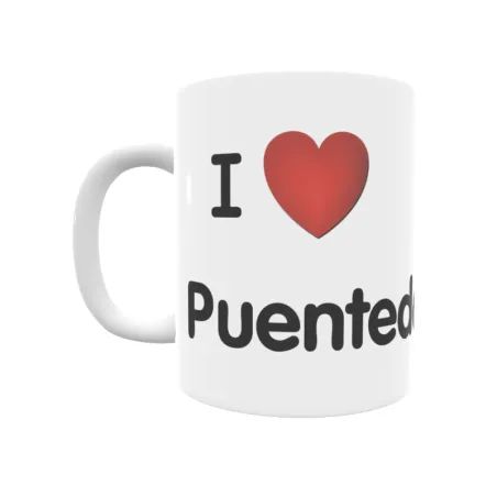 Taza - I ❤ Puentedey Regalo original y funcional. Taza personalizada de tu localidad.