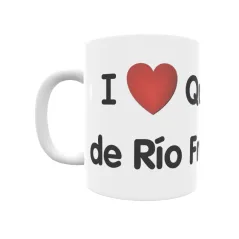 Taza - I ❤ Quintanilla de Río Fresno Regalo original y funcional. Taza personalizada de tu localidad.