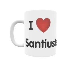 Taza - I ❤ Santiuste Regalo original y funcional. Taza personalizada de tu localidad.