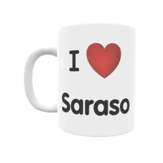 Taza - I ❤ Saraso Regalo original y funcional. Taza personalizada de tu localidad.