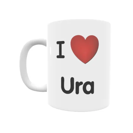 Taza - I ❤ Ura Regalo original y funcional. Taza personalizada de tu localidad.