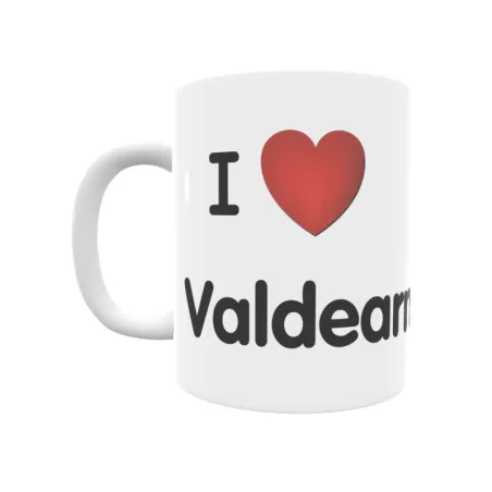 Taza - I ❤ Valdearnedo Regalo original y funcional. Taza personalizada de tu localidad.