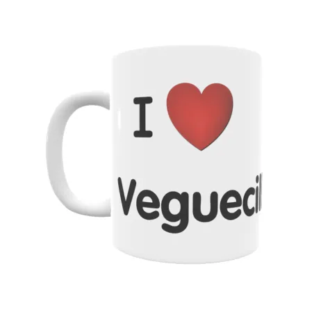 Taza - I ❤ Veguecilla Regalo original y funcional. Taza personalizada de tu localidad.