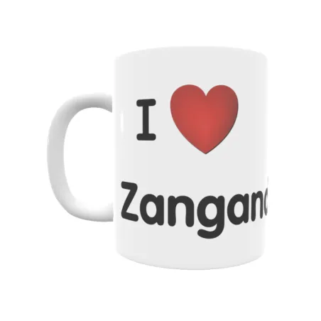 Taza - I ❤ Zangandez Regalo original y funcional. Taza personalizada de tu localidad.