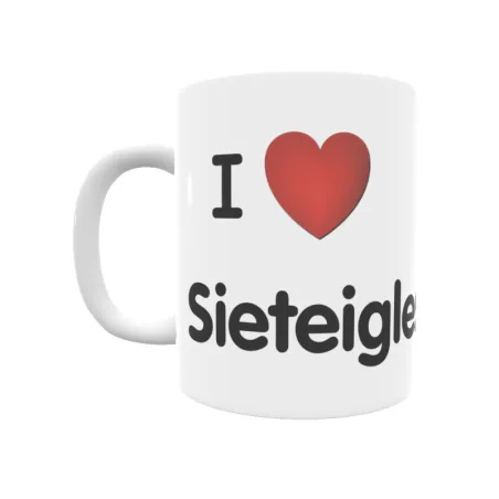 Taza - I ❤ Sieteiglesias Regalo original y funcional. Taza personalizada de tu localidad.