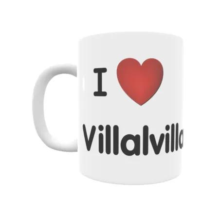 Taza - I ❤ Villalvilla Regalo original y funcional. Taza personalizada de tu localidad.