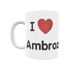 Taza - I ❤ Ambroz Regalo original y funcional. Taza personalizada de tu localidad.