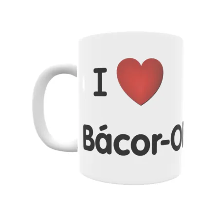 Taza - I ❤ Bácor-Olivar Regalo original y funcional. Taza personalizada de tu localidad.