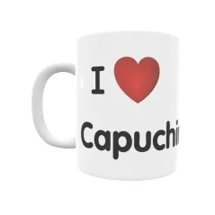 Taza - I ❤ Capuchinos Regalo original y funcional. Taza personalizada de tu localidad.