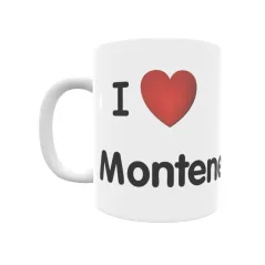 Taza - I ❤ Montenegral Regalo original y funcional. Taza personalizada de tu localidad.