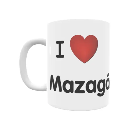 Taza - I ❤ Mazagón Regalo original y funcional. Taza personalizada de tu localidad.