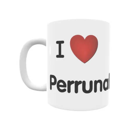 Taza - I ❤ Perrunal Regalo original y funcional. Taza personalizada de tu localidad.