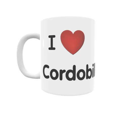 Taza - I ❤ Cordobilla Regalo original y funcional. Taza personalizada de tu localidad.