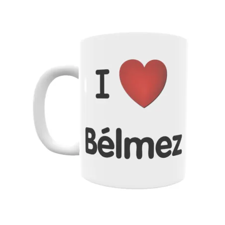 Taza - I ❤ Bélmez Regalo original y funcional. Taza personalizada de tu localidad.