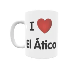 Taza - I ❤ El Ático Regalo original y funcional. Taza personalizada de tu localidad.