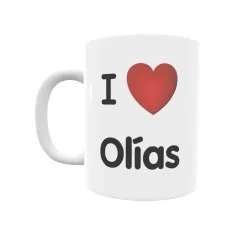 Taza - I ❤ Olías Regalo original y funcional. Taza personalizada de tu localidad.