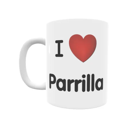 Taza - I ❤ Parrilla Regalo original y funcional. Taza personalizada de tu localidad.