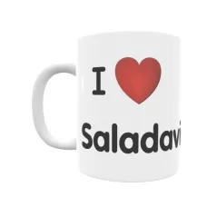 Taza - I ❤ Saladavieja Regalo original y funcional. Taza personalizada de tu localidad.