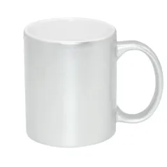 Taza personalizada blanco perla, fina y elegante. Perfectas para personalizar con diseños o frases. Descuentos automáticos.