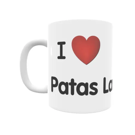 Taza - I ❤ Patas Largas Regalo original y funcional. Taza personalizada de tu localidad.