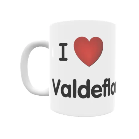 Taza - I ❤ Valdeflores Regalo original y funcional. Taza personalizada de tu localidad.