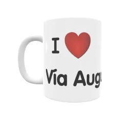 Taza - I ❤ Vía Augusta Regalo original y funcional. Taza personalizada de tu localidad.