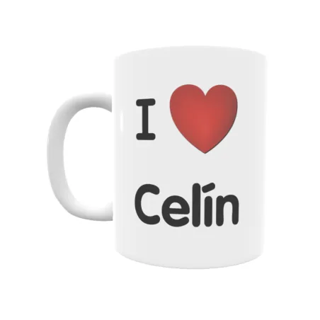 Taza - I ❤ Celín Regalo original y funcional. Taza personalizada de tu localidad.