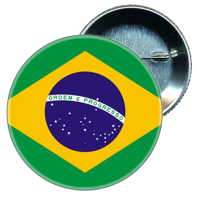 Sorprende con la chapa 58 mm de la Bandera de Brasil.