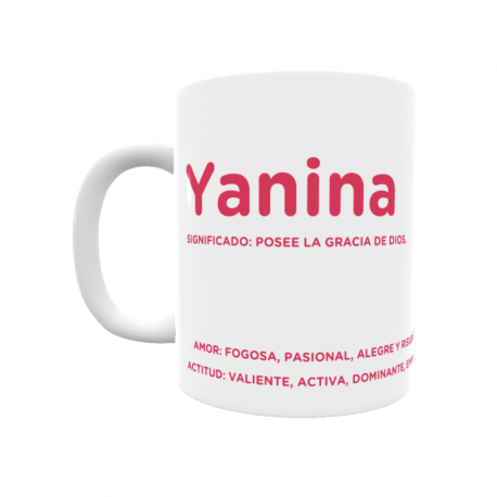 Taza Con El Significado Del Nombre Yanina.