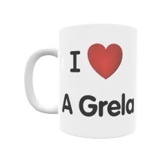 Taza - I ❤ A Grela Regalo original y funcional. Taza personalizada de tu localidad.