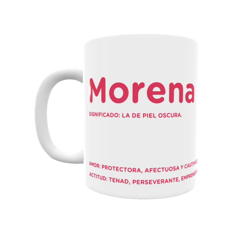 Taza con el significado del nombre Morena.