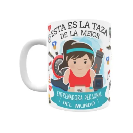 Taza personalizada con tu dedicatoria para LA mejor ENTRENADORA PERSONAL