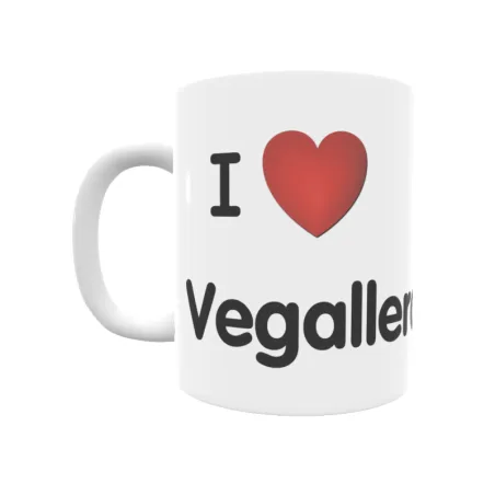 Taza - I ❤ Vegallera Regalo original y funcional. Taza personalizada de tu localidad.