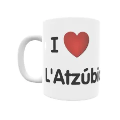 Taza - I ❤ L'Atzúbia Regalo original y funcional. Taza personalizada de tu localidad.