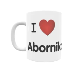 Taza - I ❤ Abornikano Regalo original y funcional. Taza personalizada de tu localidad.