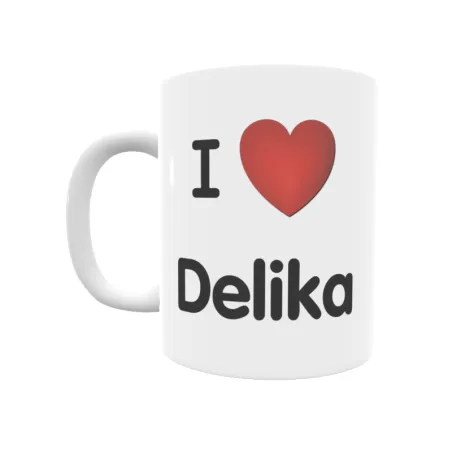 Taza - I ❤ Delika Regalo original y funcional. Taza personalizada de tu localidad.