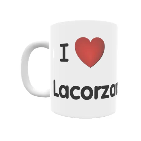 Taza - I ❤ Lacorzana Regalo original y funcional. Taza personalizada de tu localidad.