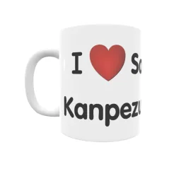 Taza - I ❤ Santikurutze Kanpezu Regalo original y funcional. Taza personalizada de tu localidad.