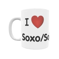 Taza - I ❤ Soxo/Sojo Regalo original y funcional. Taza personalizada de tu localidad.