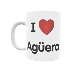 Taza - I ❤ Agüera Regalo original y funcional. Taza personalizada de tu localidad.