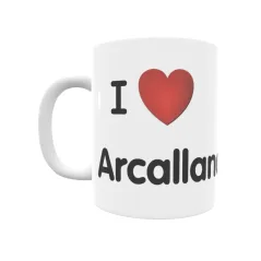 Taza - I ❤ Arcallana Regalo original y funcional. Taza personalizada de tu localidad.