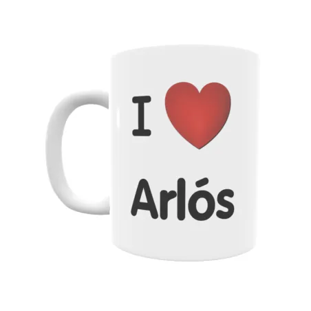 Taza - I ❤ Arlós Regalo original y funcional. Taza personalizada de tu localidad.