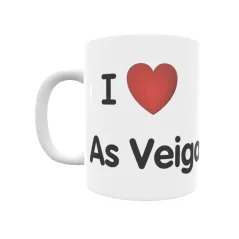 Taza - I ❤ As Veigas Regalo original y funcional. Taza personalizada de tu localidad.