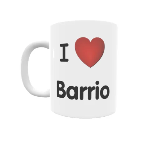 Taza - I ❤ Barrio Regalo original y funcional. Taza personalizada de tu localidad.