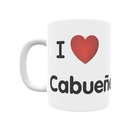 Taza - I ❤ Cabueñes Regalo original y funcional. Taza personalizada de tu localidad.