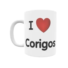 Taza - I ❤ Corigos Regalo original y funcional. Taza personalizada de tu localidad.