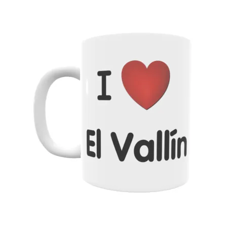 Taza - I ❤ El Vallín Regalo original y funcional. Taza personalizada de tu localidad.